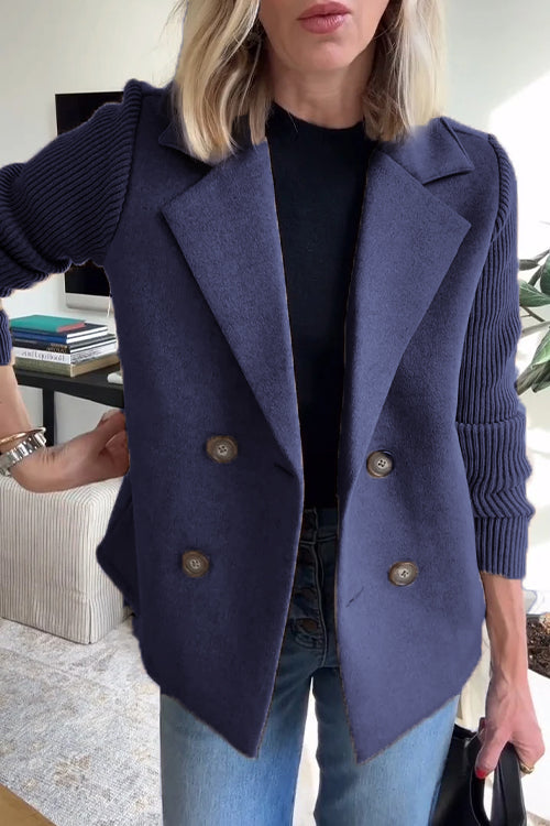 Bibi™ - Elegant Knit-Sleeve Blazer
