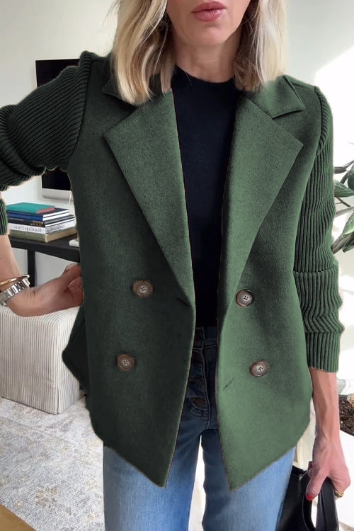 Bibi™ - Elegant Knit-Sleeve Blazer