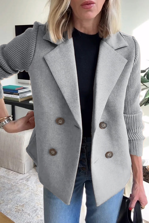 Bibi™ - Elegant Knit-Sleeve Blazer