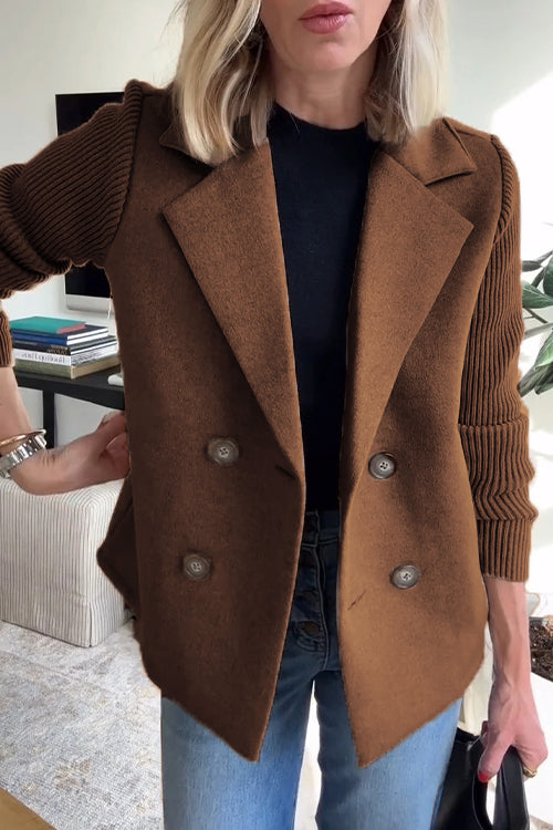 Bibi™ - Elegant Knit-Sleeve Blazer