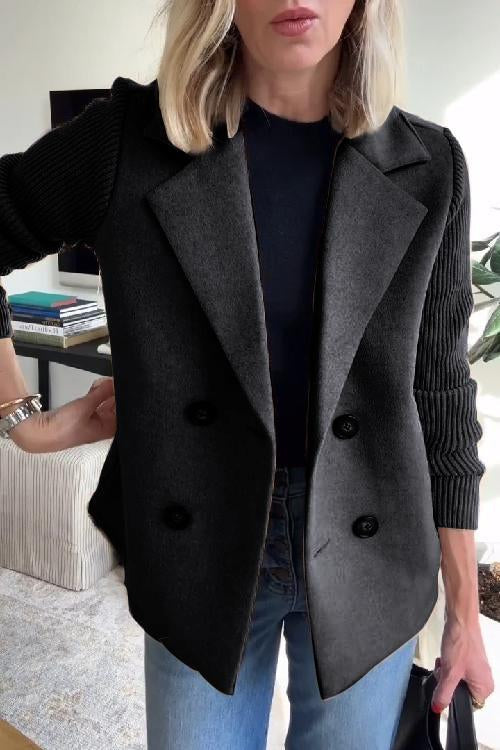 Bibi™ - Elegant Knit-Sleeve Blazer