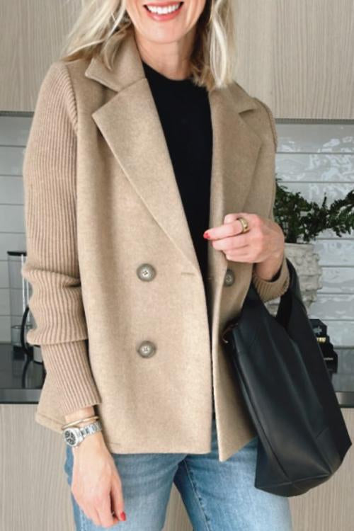 Bibi™ - Elegant Knit-Sleeve Blazer