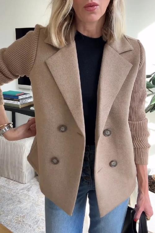 Bibi™ - Elegant Knit-Sleeve Blazer