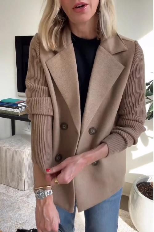 Bibi™ - Elegant Knit-Sleeve Blazer