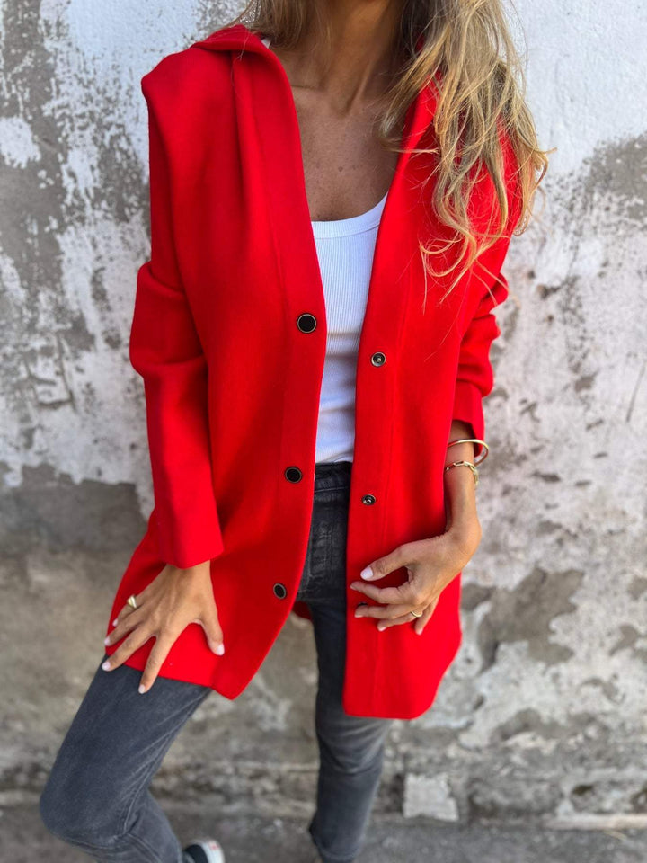LUCY - CASUAL SINGLE-BREASTED HOODED JACKET