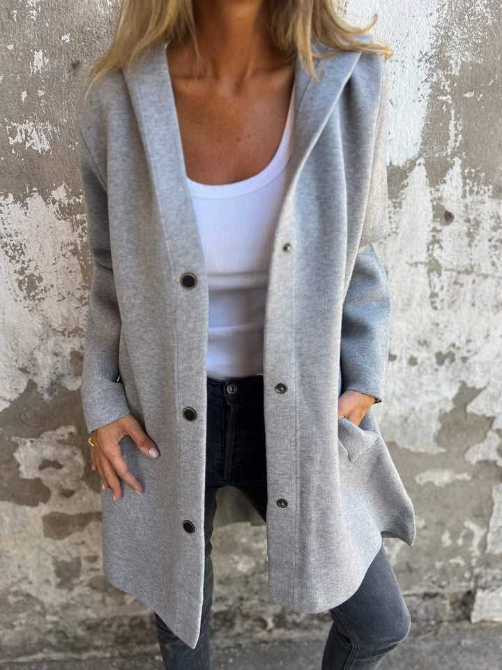 LUCY - CASUAL SINGLE-BREASTED HOODED JACKET
