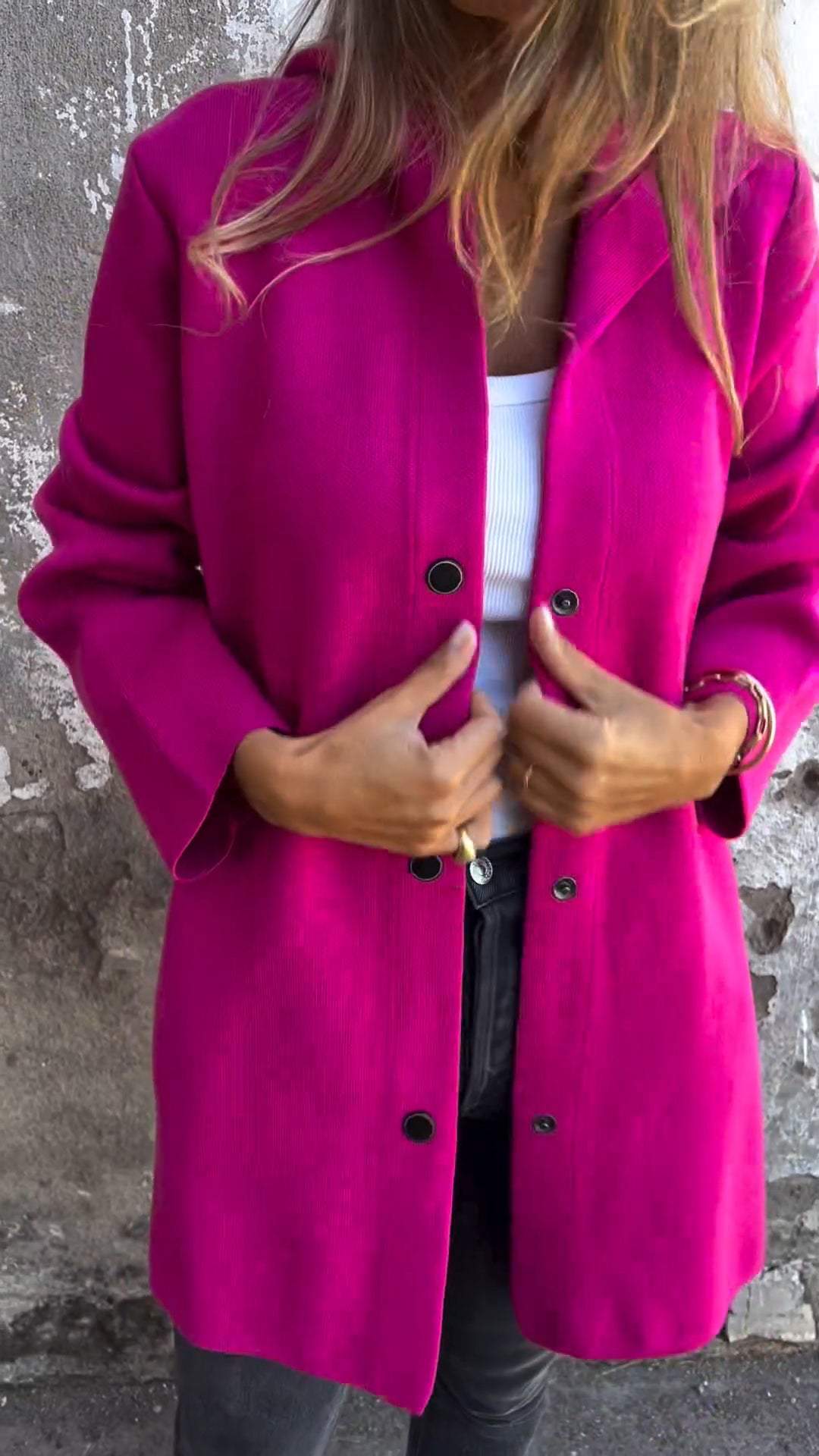 LUCY - CASUAL SINGLE-BREASTED HOODED JACKET