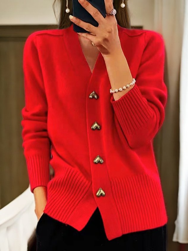 Addison™ | Heart Buttoned Cardigan